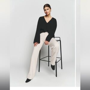 Reformation Alyssa wide leg corduroy size 27 bone